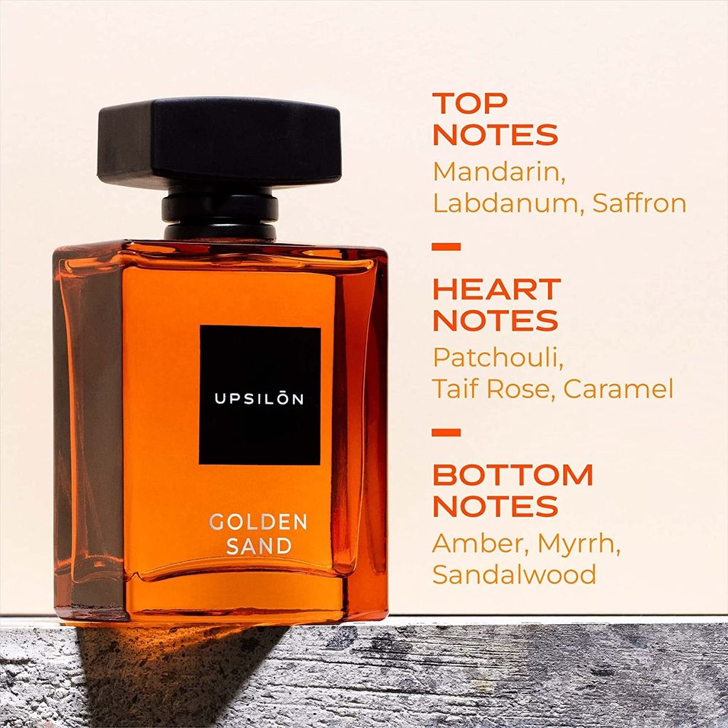 UPSILON Combo of Wild Blue & Golden Sand Eau De Parfum Premium Long Lasting Fresh & Powerful Fragrance Spray Travel Friendly Luxury Parfum Scent | Men’s Perfume | Each 100ml - Pack Of 2