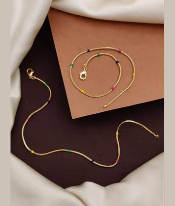Shivay Fashion Gold Anklets ( Pack of 1 )