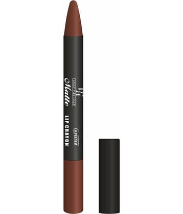 Half N Half Matte Lip Crayon Velvet Soft | Long Lasting | Non-Transfer | 24h Super Stay, 07 Dark Chocolate (3.5gm)