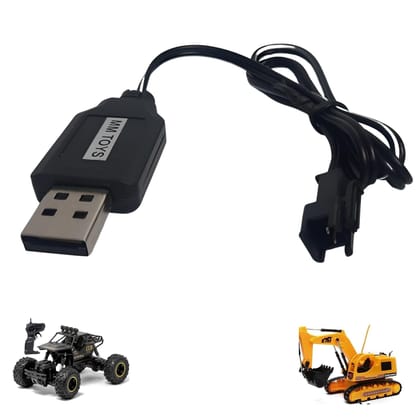 MM TOYS  USB Charger Cable Power Adaptor With Led Indicator 2 Pin JST SM Connector Black Input 5V 0.5-2A Output 4.8V=250mA For RC Toys , Electronic Devices, Robotics- Black
