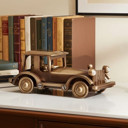 Brass Showpiece Children Playing Car (ZMAS112 A)