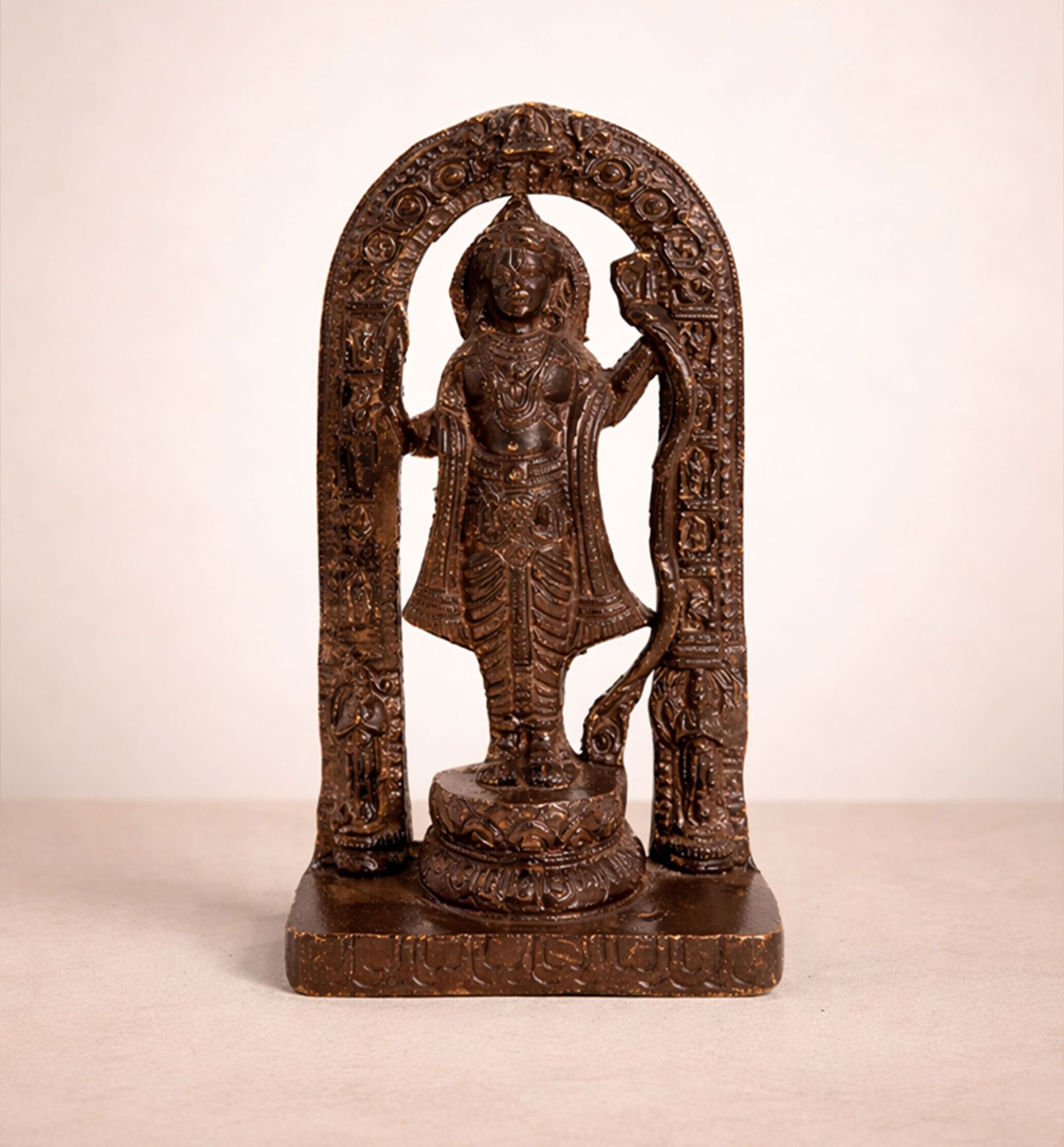 Handcrafted Bell Metal Lord Ram Idol – Dark Antique Finish
