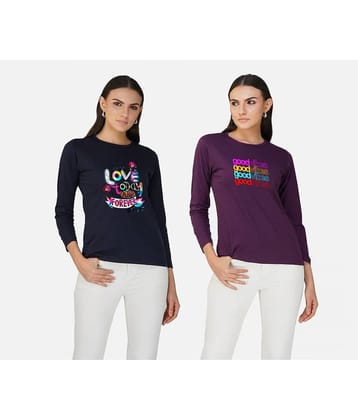 CHOZI Women Cotton Printed Regular Fit Round Neck T-Shirt ( Multi Color )