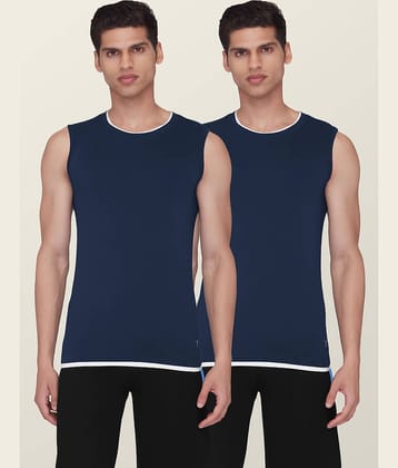 XYXX Pack of 2 Cotton Sleeveless vest For Men ( Navy )