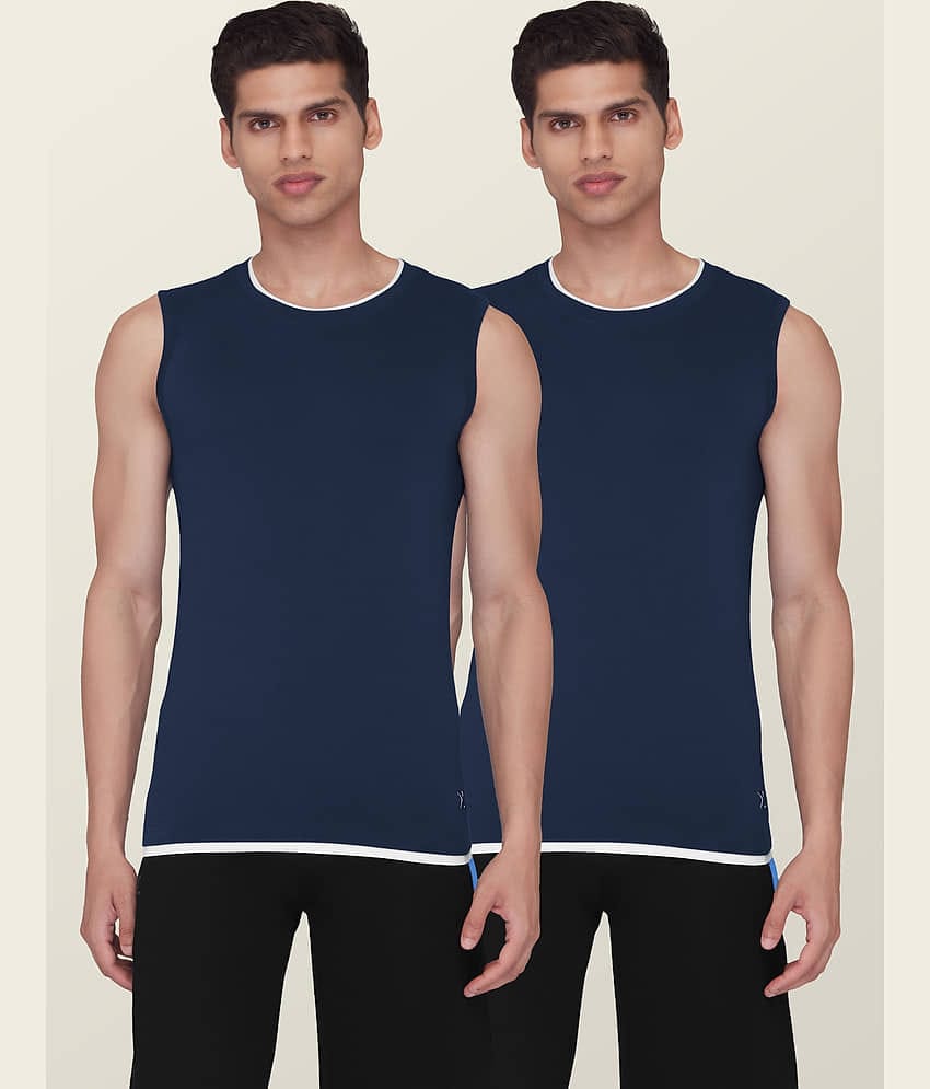 XYXX Pack of 2 Cotton Sleeveless vest For Men ( Navy )