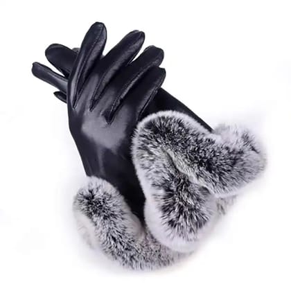 Black Leather Gloves