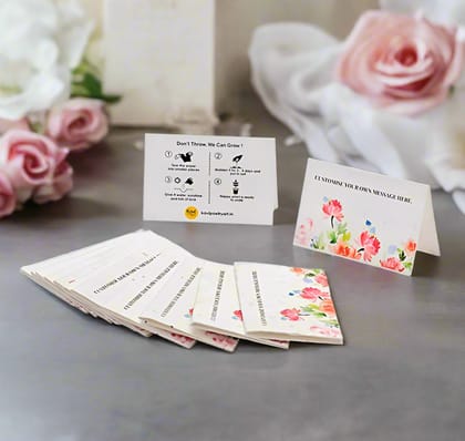 Pink Flower Customised Seed Paper Cards  (Set of 25)