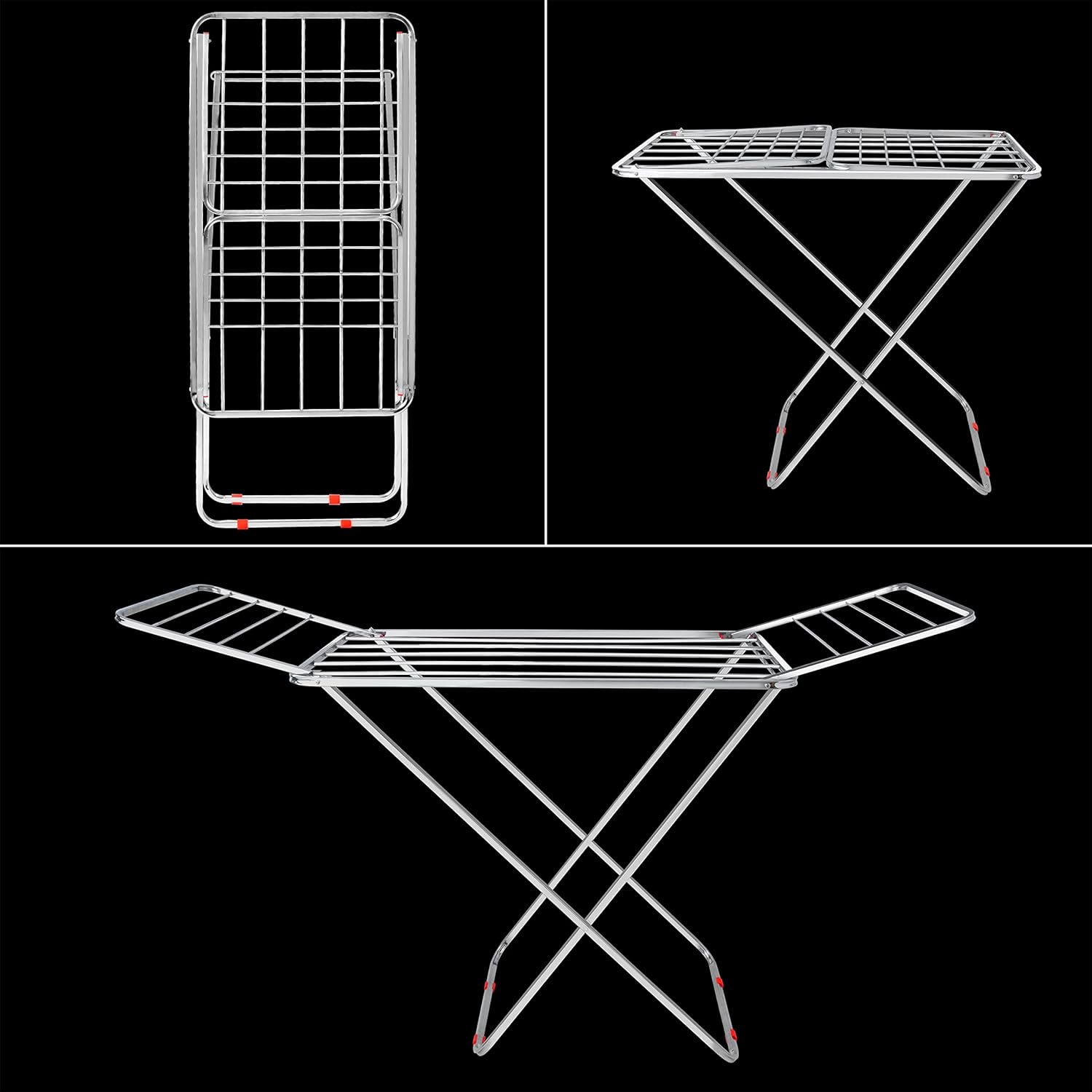 Stainless Steel Folding Clothes Drying Rack - Space Saving & Durable_assorted colour