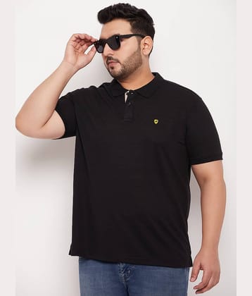 XFOX Pack of 1 Cotton Blend Regular Fit Solid Half Sleeves Men's Polo T Shirt ( Black )