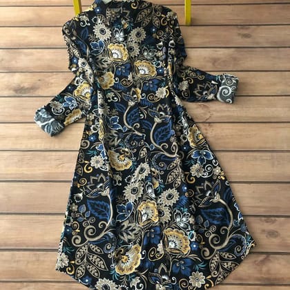 Floral Digital Printed Designing Kurti with Purple Palazzo by GlamaStitch-M