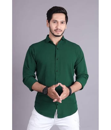 jeevaan... the perfact fashion Cotton Blend Slim Fit Solids Full Sleeves Men's Casual Shirt - Green ( Pack of 1 )