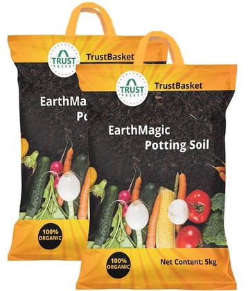 TrustBasket Enriched Premium Organic Earth Magic Potting Soil Mix - 10 KG