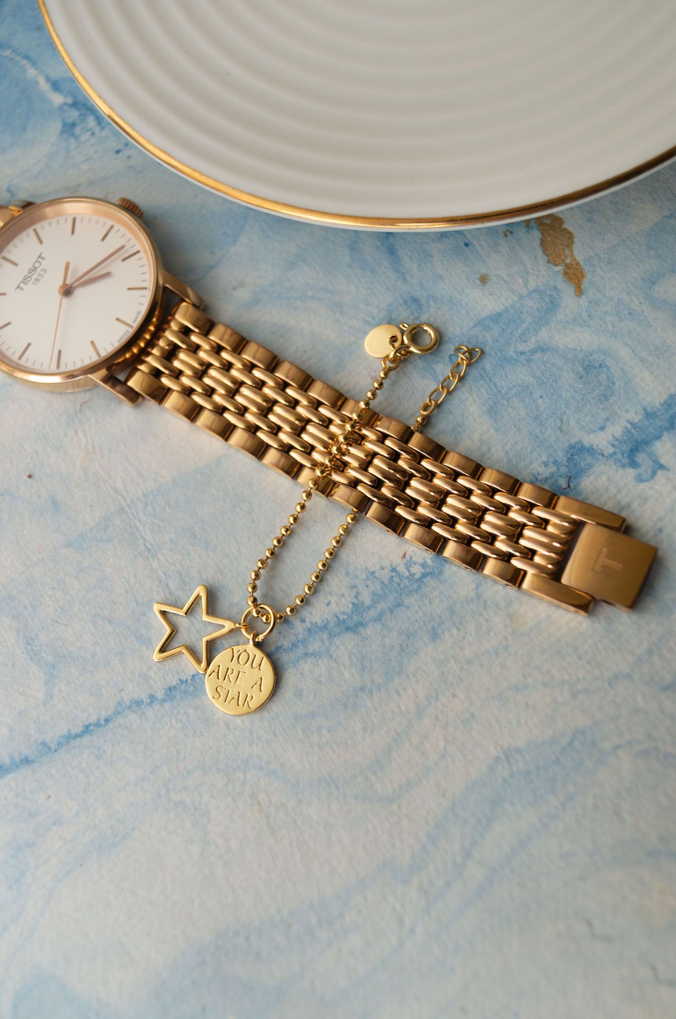 You are A Star Gold Plated Sterling Silver Watch Charm-Gold