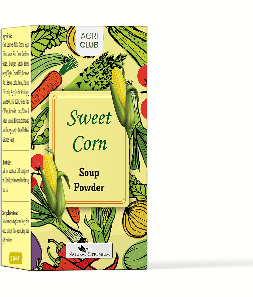 Agri Club Sweet Corn Soup Powder Instant Mix 15 Sachets 225 gm