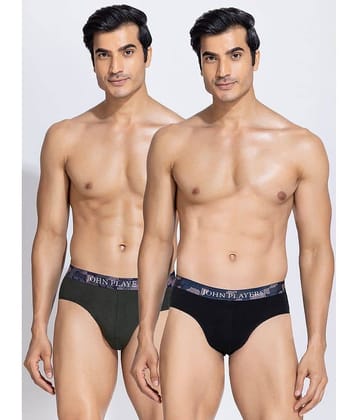 John Players Multicolor Cotton Men's Briefs ( Pack of 2 )