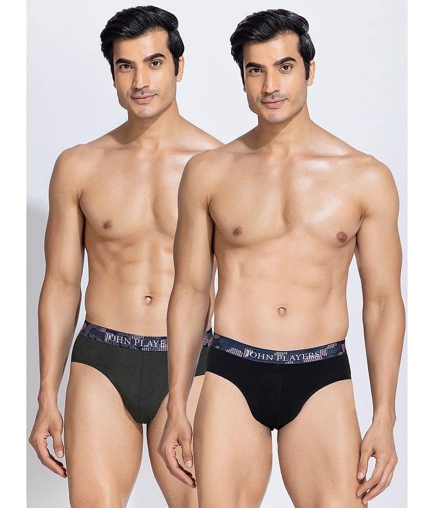 John Players Multicolor Cotton Men's Briefs ( Pack of 2 )