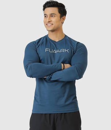 Fuaark Teal Cotton Slim Fit Men's Sports T-Shirt ( Pack of 1 )