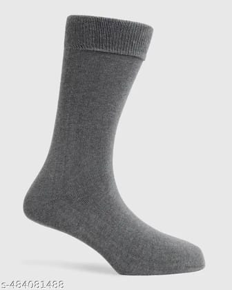 Multicolor plain formal Lycra cotton socks - Pack of 4 (1 Black + 1 Navy blue + 1 white + 1 dark grey) (13+Year)