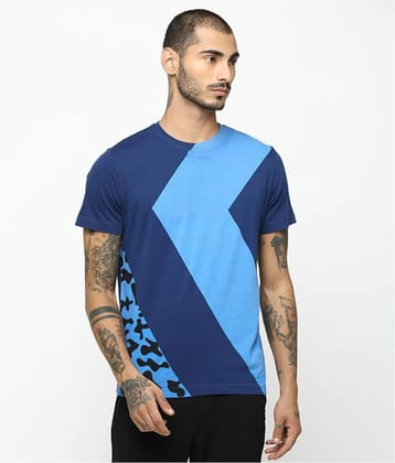 Huetrap Pack of 1 Cotton Regular Fit Men's T-Shirt ( Blue )