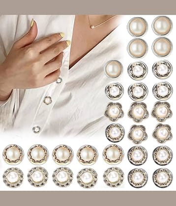 Radhe Fashion Off White Brooches & Saree Pins ( Pack of 30 )