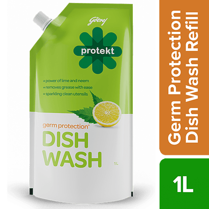 Godrej Protect Dish Wash Liquid Lime Refill, 1 L