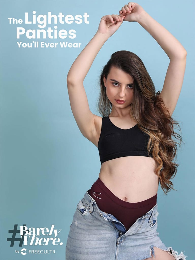 Freecultr Women’s Micromodal Mid-Rise Hipster | Super Soft & Breathable Fabric | Medium Rear Coverage | Comfortable Stretch Elastic | Pack of 3 |Color - Avocado Green,Port Wine,Coffee