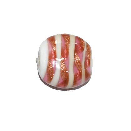 Handmade Fancy Lampwork Glass Beads For Jewelry Making Necklace , Earring and Bracelet (Flat Round) SFL-1154-Per Packet 25 Pcs / 17X8 MM