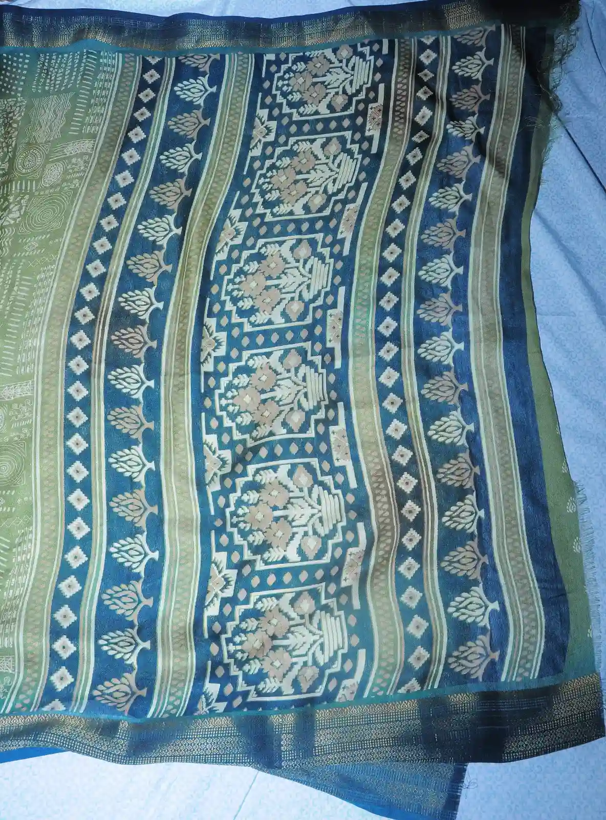 Elegant Ash Blue Traditional Saree
