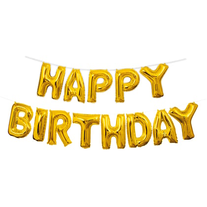 Golden Happy Birthday Foil Balloons