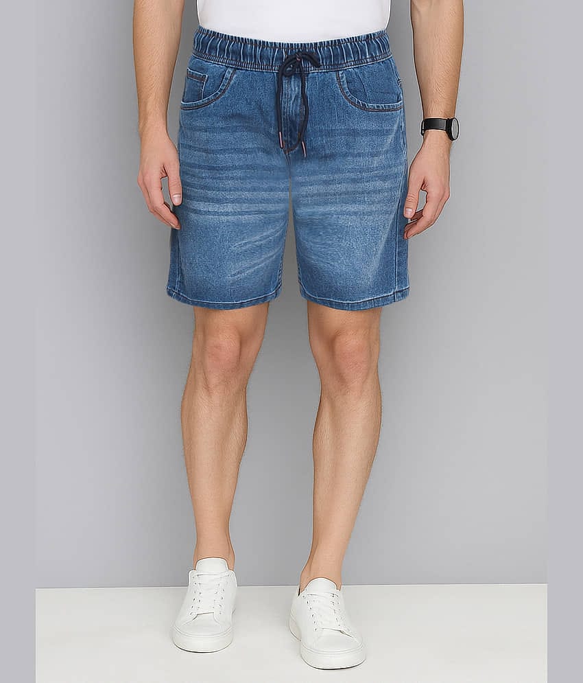plounge Blue Denim Men's Shorts ( Pack of 1 )