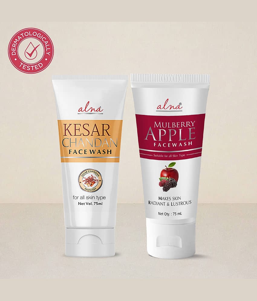 Alna Kesar Chandan Face Wash with Mulberry Apple Face Wash 75ml Each , Pack of 2