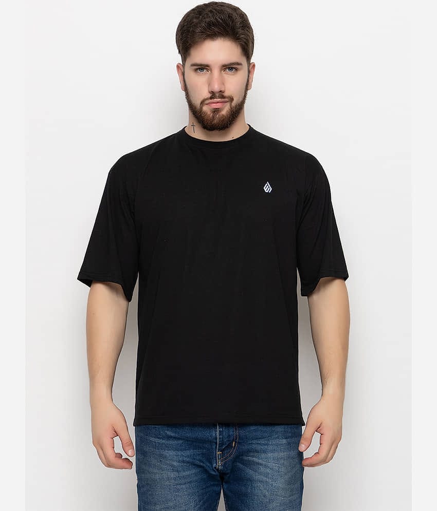 Emerald Pack of 1 Cotton Blend Regular Fit Men's T-Shirt ( Black )