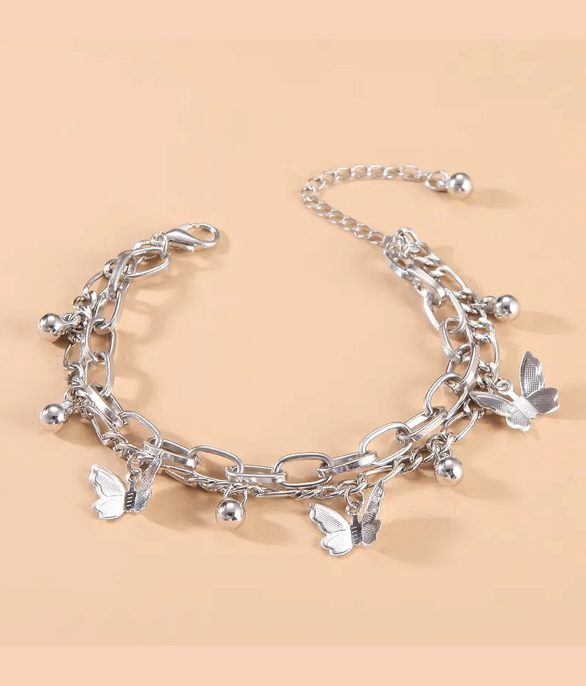 PUJVI Silver Bracelet ( Pack of 1 )