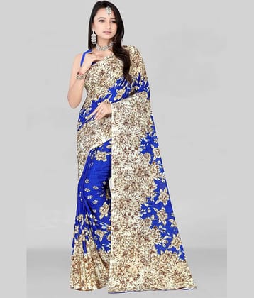 LEELAVATI Georgette Printed Saree With Unstitched Blouse Piece ( Multicolor )
