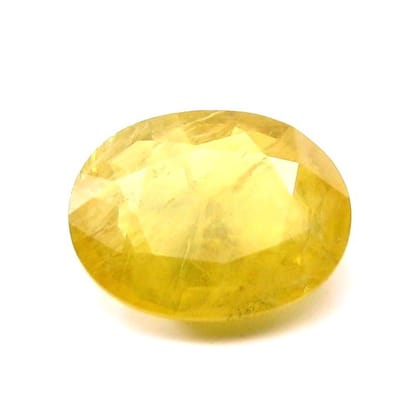 6.4Ct Natural Precious Yellow Sapphire (Pukhraj) Real Gemstone for Jupiter