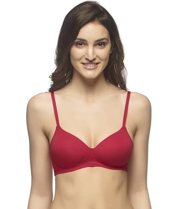 Amante Cotton Lightly Padded Women's T-Shirt Bra ( Red )