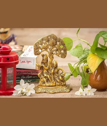 Shri Astha Vinayak Brass Radha Krishna Idol ( 8 cm )