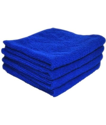 INGENS - Blue 250 GSM Microfiber Cloth For Automobile ( Pack of 4 )