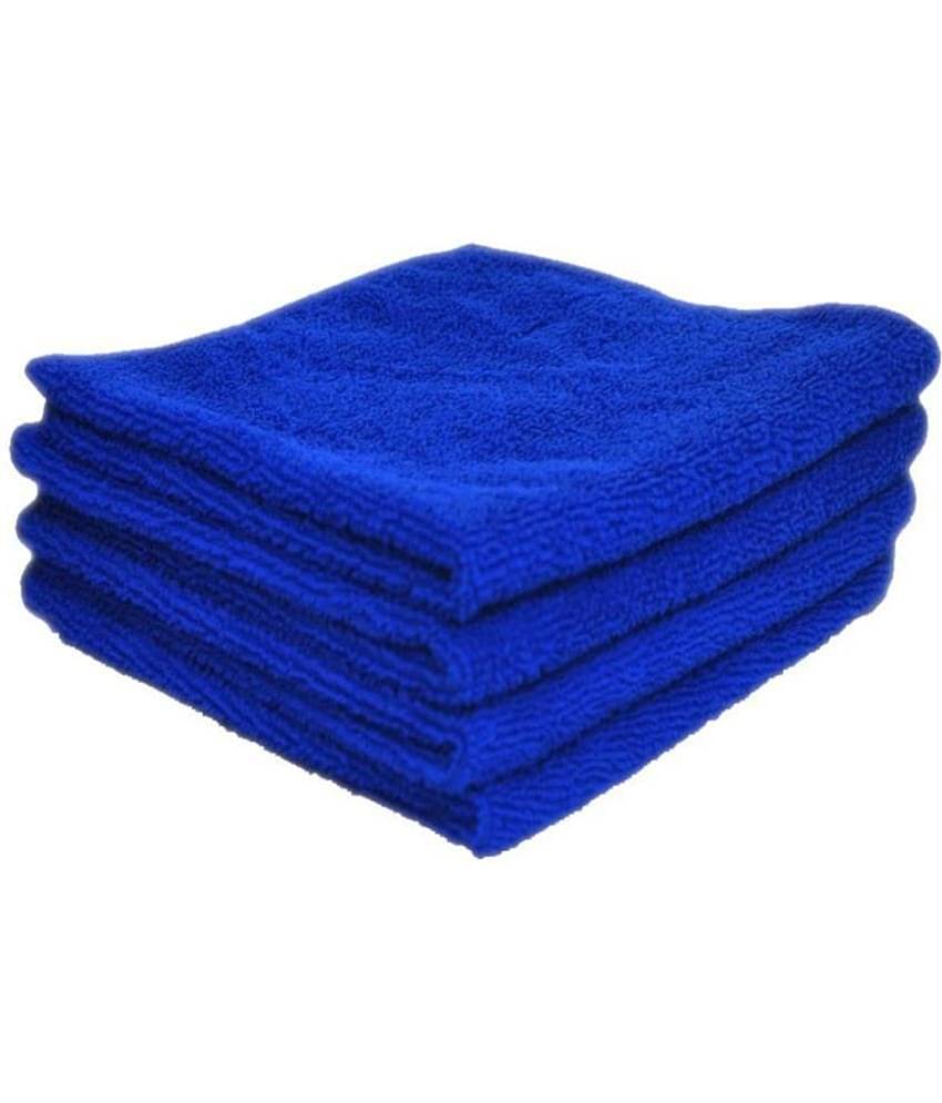 INGENS - Blue 250 GSM Microfiber Cloth For Automobile ( Pack of 4 )