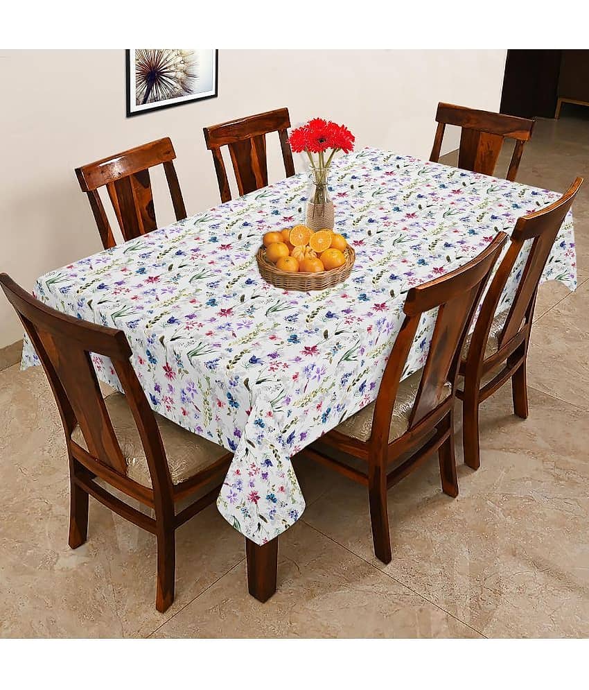 Oasis Hometex Printed Cotton 6 Seater Rectangle Table Cover ( 178 x 152 ) cm Pack of 1 Multicolor