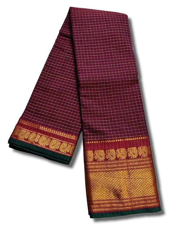 Women's Narayanpet Checks Cotton Saree
