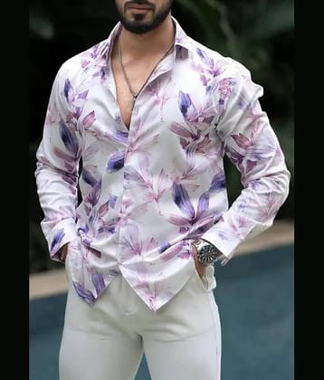 ARZ Lycra Regular Fit Colorblock Full Sleeves Men's Casual Shirt - Off White ( Pack of 1 )