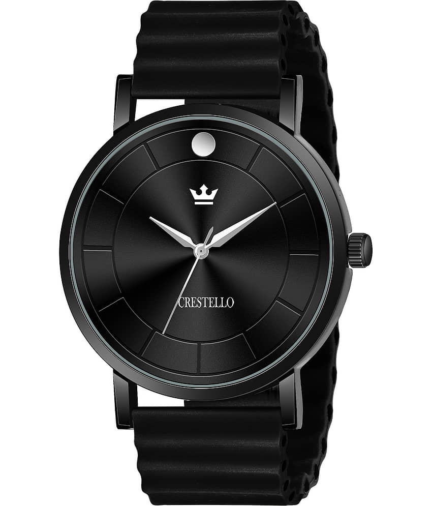 Crestello - Black Silicon Analog Men's Watch