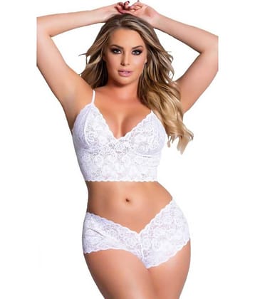 Celosia Lace Women's Bra & Panty Set ( White )