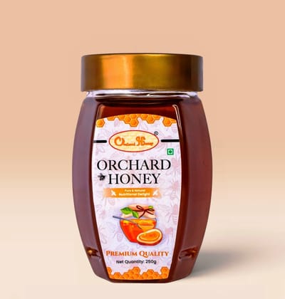 Orchard Honey Premium Honey 250gm | Pure Honey | No Additives or Preservatives | Rich in Antioxidants| Desi Honey | Wild Forest Honey for Weight loss & Digestion | Natural Shahad 250gm