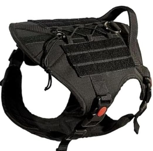 Tactical Dog Harness with Side Lock, Safety Features No-Pull Breathable Adjustable Pet Vest with Handle (Large)
