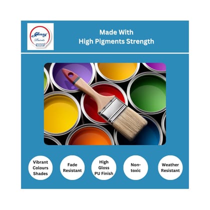 1001 Homecare PU Premium High Gloss Signal Red Enamel Paint | High Gloss Finish | PU Finish | Fade Resistant I Wall Paint I Metal Paints I