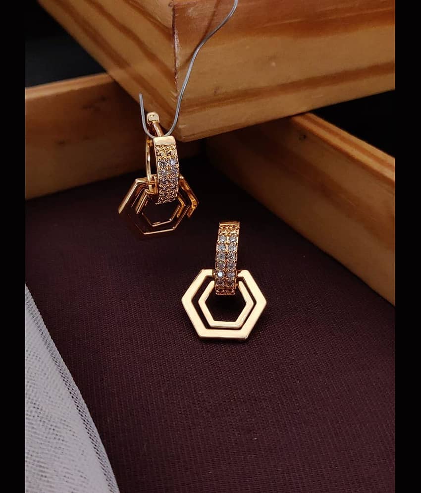 Shivay Fashion Rose Gold Jhumki Earrings ( Pack of 1 )