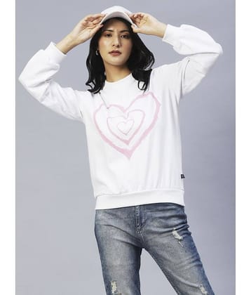 Rigo Fleece White Non Hooded Sweatshirt
