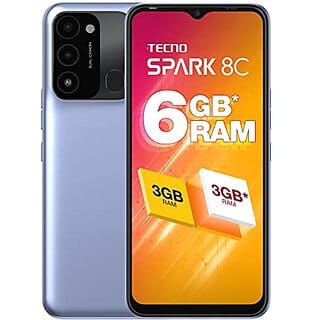 Tecno Spark 8c Iris Purple 3gb 64gb Upto 6gb Ram 90hz Refresh Rate 6.616.7